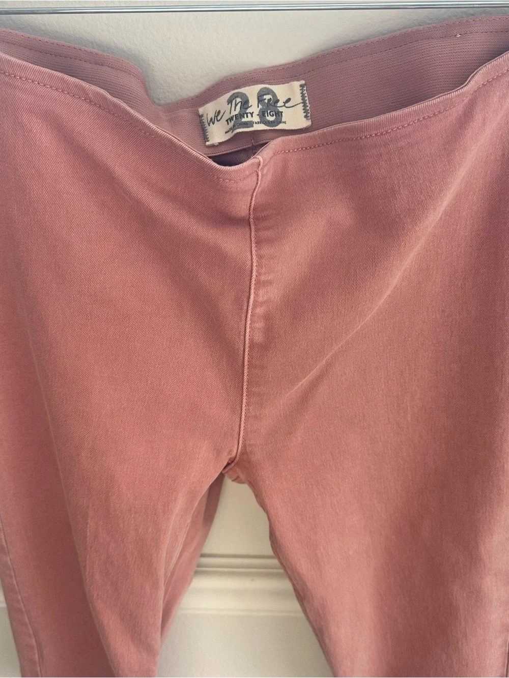 Free People We The Free Penny Pull-On Flare Jeans Clay Rose Pink Sz 28